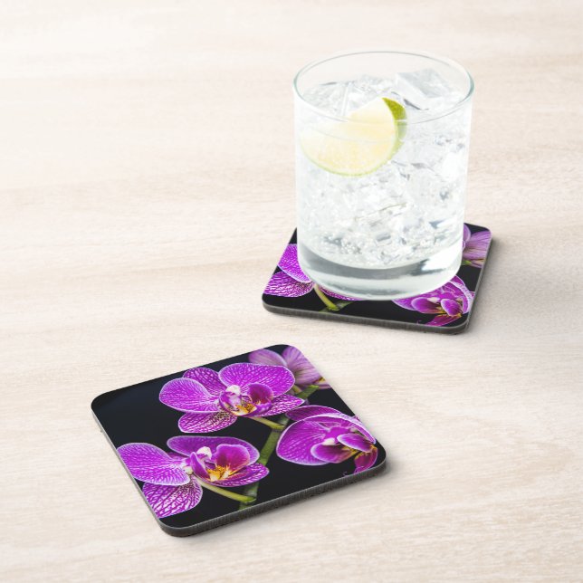 Purple orchid beverage coaster (Right Side)