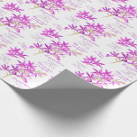 Purple orchid botanical flower watercolor wedding wrapping paper<br><div class="desc">Purple orchid watercolor painted wedding couples personalized name. Part of the purple orchid flower wedding collection. Ideal to use for a wedding to wrap a special gift. Unique purple orchid flowers hand painted watercolor and design by Sarah Trett for www.mylittleedenweddings.com</div>