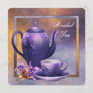 Purple Orchid Bridal Tea Invitation