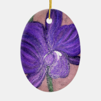 PURPLE ORCHID CERAMIC ORNAMENT