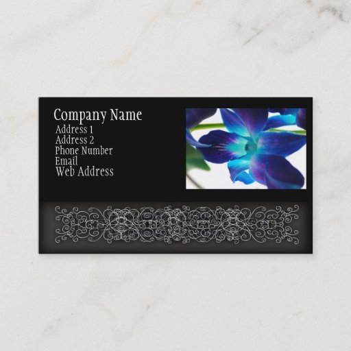 Customizable Purple Orchid Close Up on White Business Card Template