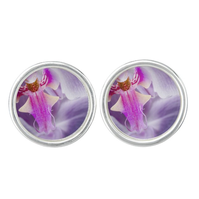 Purple Orchid Cufflinks (Front)
