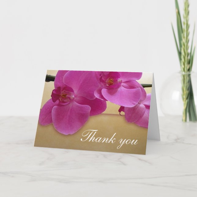 Purple Orchid Design Letterpress Thank You Card (Front)