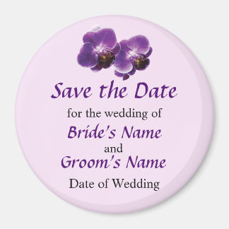 Purple Orchid Duo Save the Date Magnet
