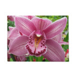 Purple Orchid Elegant Floral Botanical Doormat