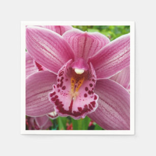 Purple Orchid Elegant Floral Botanical Napkins