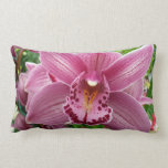 Purple Orchid Elegant Floral Lumbar Pillow