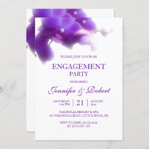 Purple Orchid Engagement Invitation