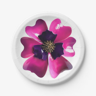 Purple Orchid Exotic Flower Summer Garden Wedding Paper Plates