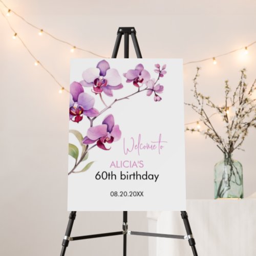 Purple Orchid Flower Blossom 60th Birthday Foam Board