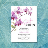 Purple Orchid Flower Blossom Sweet 16 Birthday