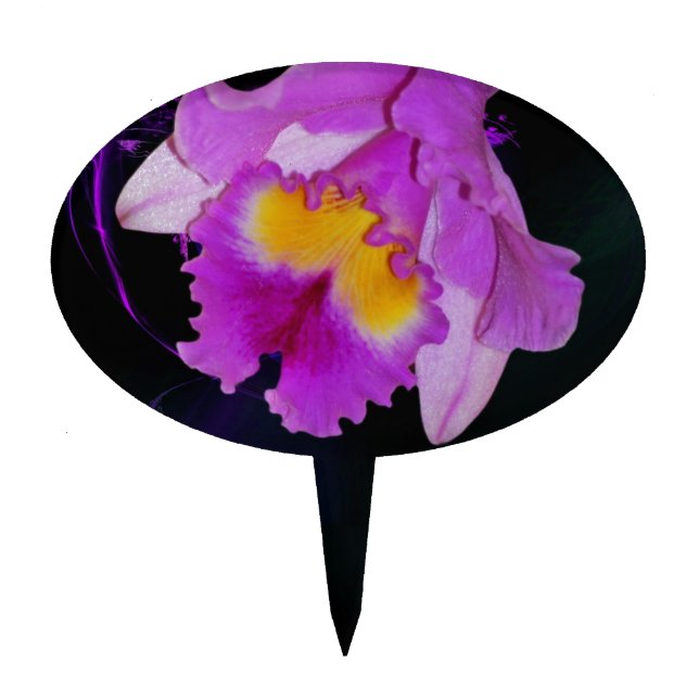 Purple Orchid flower Cake Topper (Front)