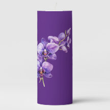Purple orchid flower candle