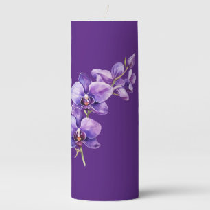 Purple orchid flower candle 