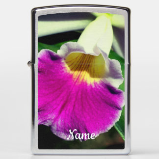 Purple Orchid Flower Center Personalized Zippo Lighter