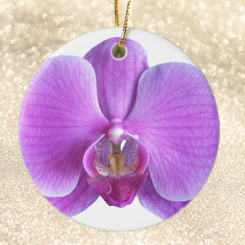 Purple Orchid Flower Christmas Ornament by ornamentsbyhenis at Zazzle