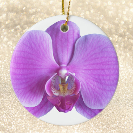 Purple Orchid Flower Christmas Ornament