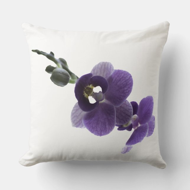 Purple orchid flower, Throw Pillow (Front)
