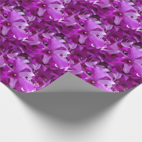 Purple Orchid flower watercolor Wrapping Paper