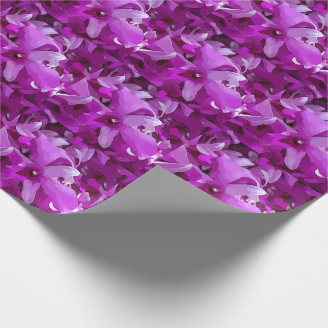 Purple Orchid flower watercolor Wrapping Paper (Corner)