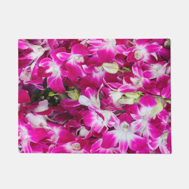 Purple orchid flowers background doormat (Front)