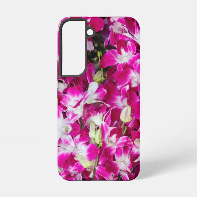 Purple orchid flowers background samsung galaxy case (Back)