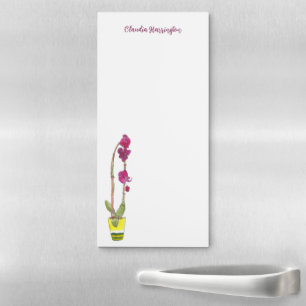Purple Orchid Garden-Inspired Floral Fridge Magnetic Notepad
