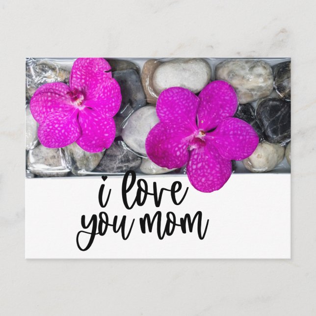 Purple Orchid I love you Mom for Mommy Postcard (Front)