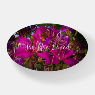 "Purple Orchid" Oval Paperweight 