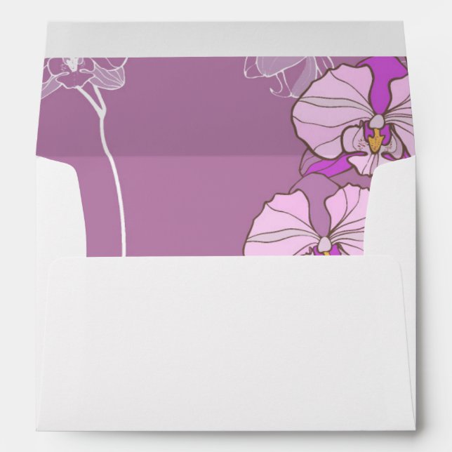 Purple Orchid Pattern Envelope (Back (Bottom))