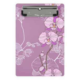 Purple Orchid Pattern Mini Clipboard