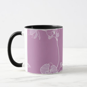 Purple Orchid Pattern Mug