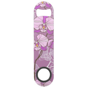 Purple Orchid Pattern Speed Bottle Opener