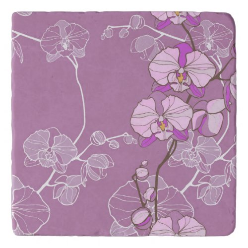 Purple Orchid Pattern Trivet