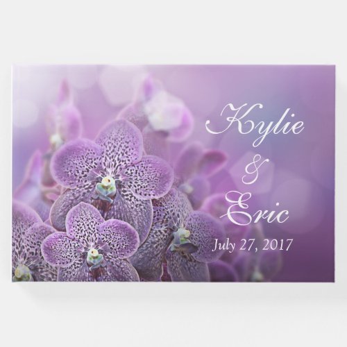 Purple Orchid Personalized Wedding Guest Book