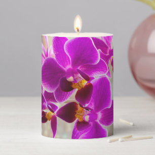 Purple Orchid Pillar Candle