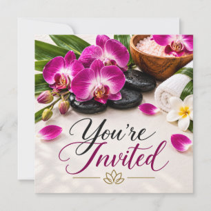 Purple Orchid Spa Thank You Elegant Wellness Invitation