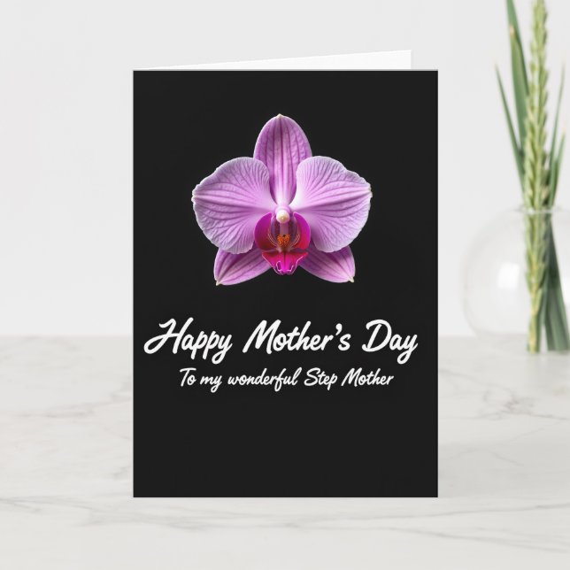 Purple Orchid Step Mothers Day Card (Front)