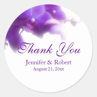 Purple Orchid Thank You Sticker
