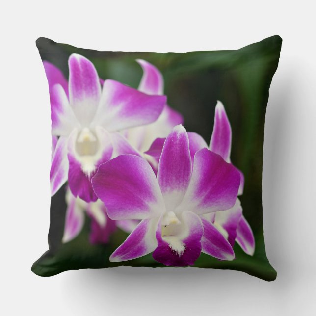 Purple Orchid Throw Pillow (Front)