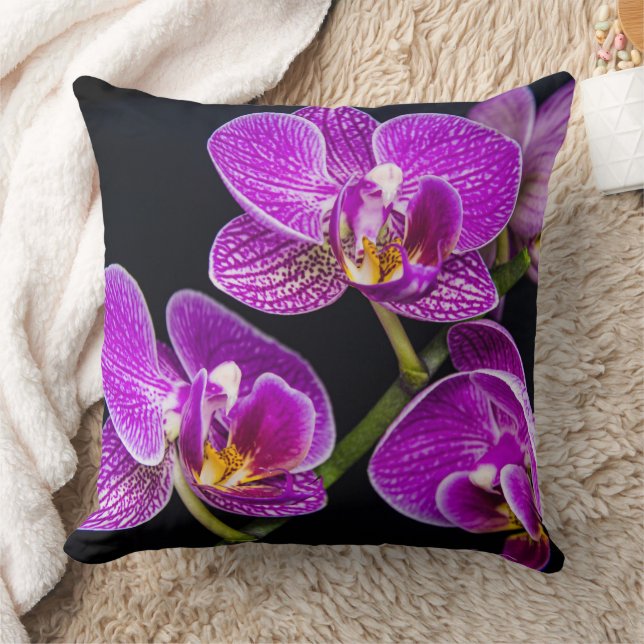 Purple orchid throw pillow (Blanket)
