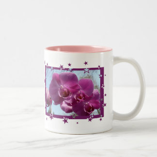 Purple Orchid Two-Tone Coffee Mug