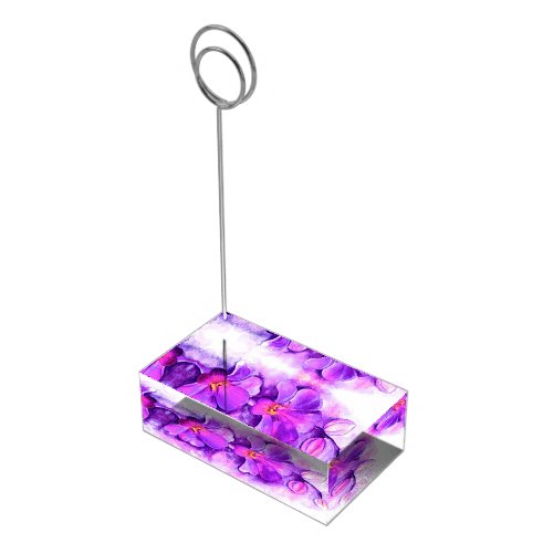 Purple orchid watercolor art purple flower place card holder