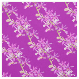 Purple orchid watercolor flower art floral fabric