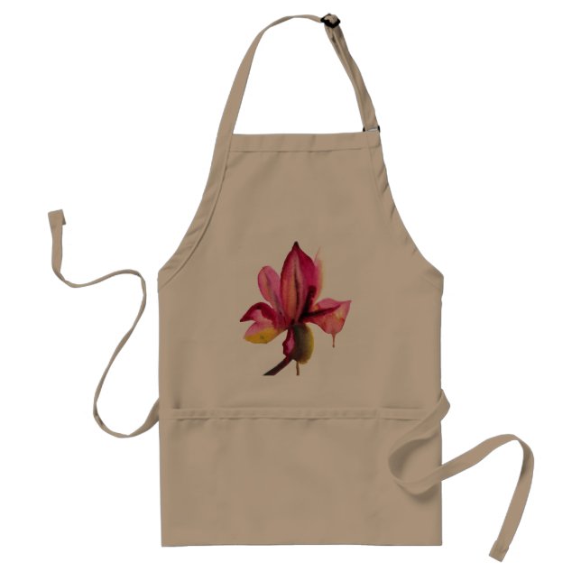 Purple Orchid watercolour tropical flower Adult Apron (Front)