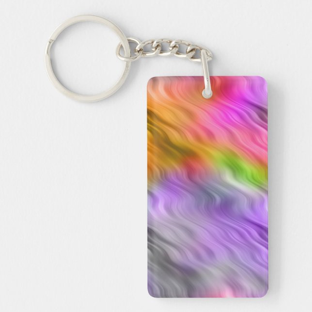 Purple Orchid Wavy Texture Keychain (Front)