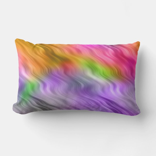 Purple Orchid Wavy Texture Lumbar Pillow (Front)
