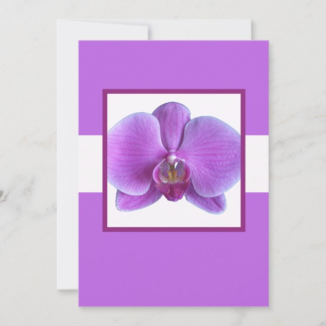 Purple Orchid Wedding Invitation (Front)
