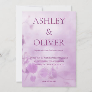 Purple Orchid Wedding Invitation