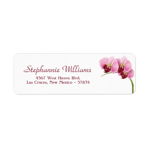 Purple Orchid Wedding Return Address Label